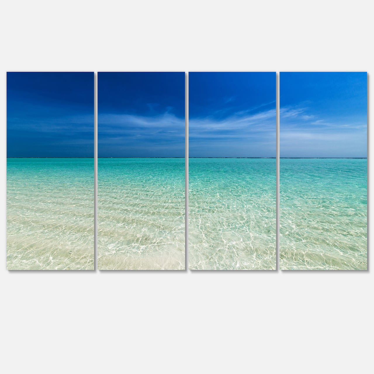 Designart - Turquoise Ocean Under Blue Sky - Modern Seascape Canvas Artwork